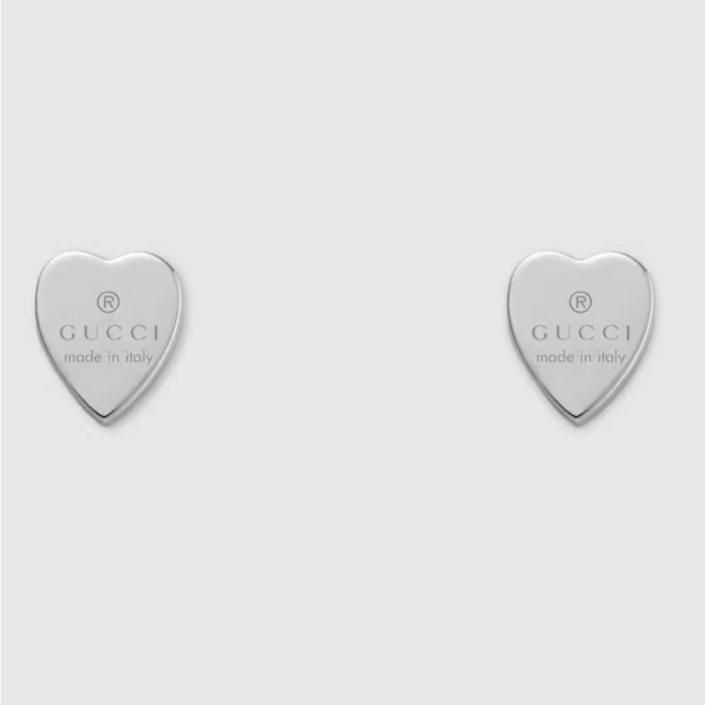 Real! Silver Gucci Heart Earrings